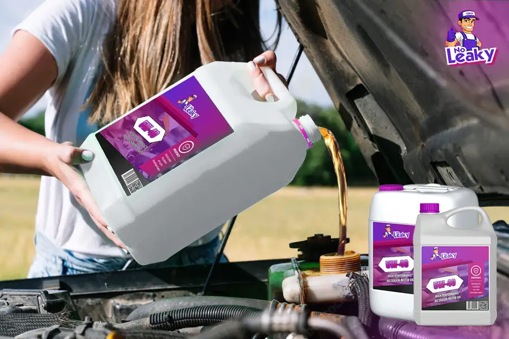 Maximisez la performance de votre moteur avec l’Huile 5W40 Haute Performance de No Leaky – la formule ultime pour votre véhicule !
